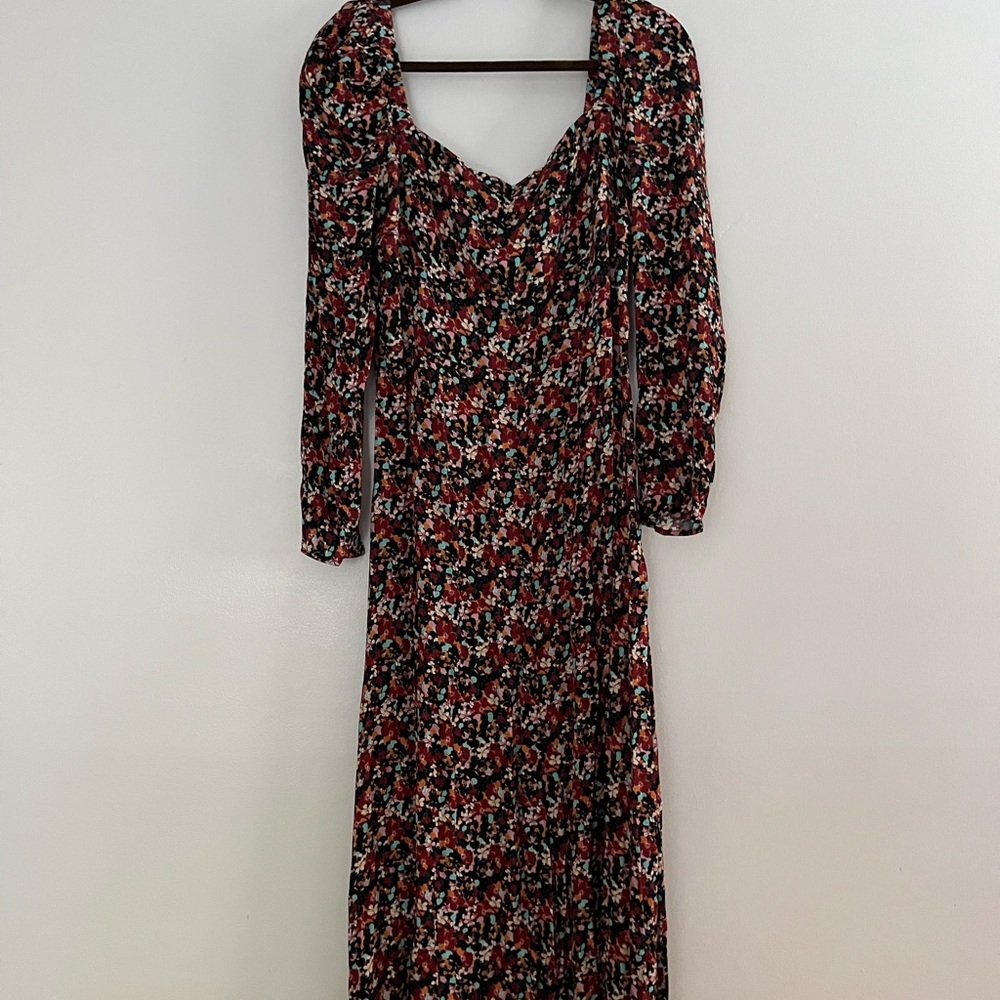 Reiss Millar Square Neck long sleeve midi dress Size 8